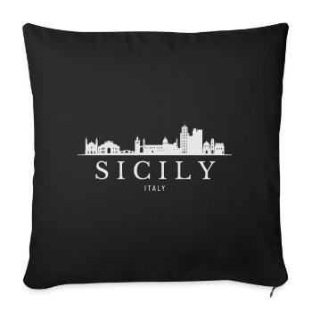 Sicily's skyline, Sicily Italy - Sofa pillowcase 17,3'' x 17,3'' (45 x 45 cm) - black - Front