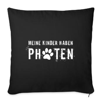 Mon enfant a des pattes - Housse de coussin décorative 45 x 45 cm - noir - Devant