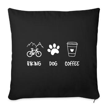 Cyclist Dog Kaffee - Sofakissenbezug 45 x 45 cm - Schwarz - Vorne