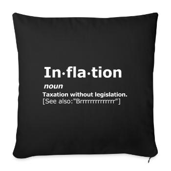 Libertarian Inflation Definition. - Sofa pillowcase 17,3'' x 17,3'' (45 x 45 cm) - black - Front