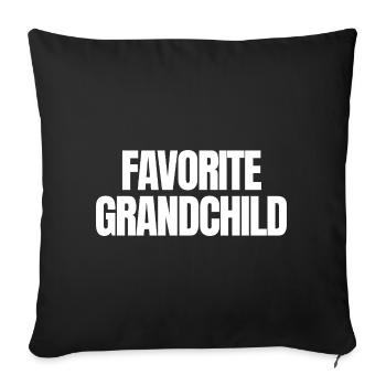 Petit-enfant préféré - Housse de coussin décorative 45 x 45 cm - noir - Devant