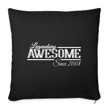 Légendaire 18e anniversaire Millésime 2008 - Housse de coussin décorative 45 x 45 cm - noir - Devant