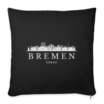 Bremen Skyline, Bremen Germany - Sofa pillowcase 17,3'' x 17,3'' (45 x 45 cm) - black - Front