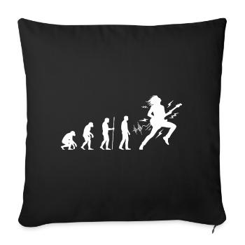 Evolution zum Rockmusiker Gitarren Design - Sofakissenbezug 45 x 45 cm - Schwarz - Vorne