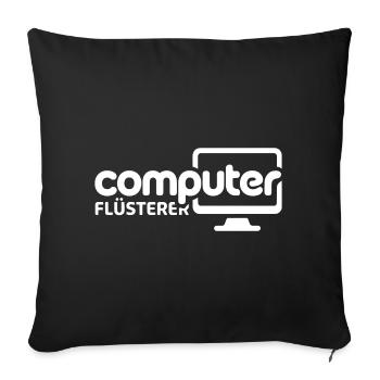 Computer Whisperer Monitor Illustration - Sofa pillowcase 17,3'' x 17,3'' (45 x 45 cm) - black - Front