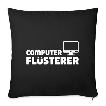Computer Flüsterer Retro-Tech - Sofakissenbezug 45 x 45 cm - Schwarz - Vorne