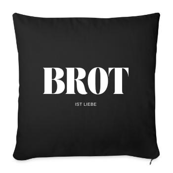 Brot ist Liebe - Sofakissenbezug 45 x 45 cm - Schwarz - Vorne