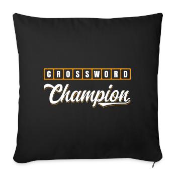 Conception typographique de Champion des mots croisés - Housse de coussin décorative 45 x 45 cm - noir - Devant