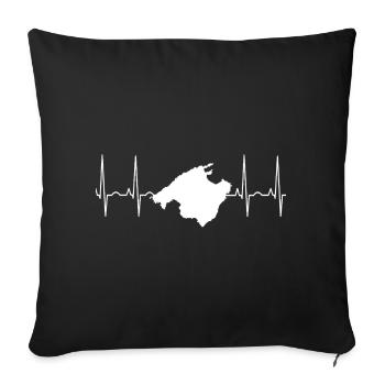 Mallorca Heartbeat Design Holidays Island Malle - Sofa pillowcase 17,3'' x 17,3'' (45 x 45 cm) - black - Front