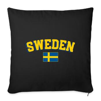 Retro Sport Typography Blue Yellow Fan Design - Sofa pillowcase 17,3'' x 17,3'' (45 x 45 cm) - black - Front