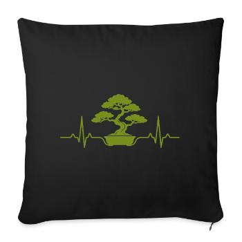 Japanese Bonsai Tree Plant Heartbeat Bonsai - Sofa pillowcase 17,3'' x 17,3'' (45 x 45 cm) - black - Front