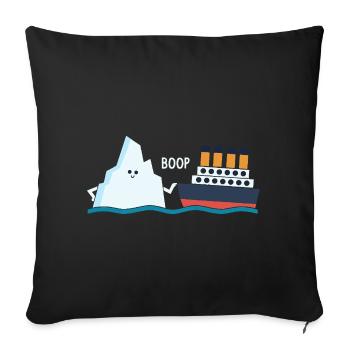 Titanic Drôle Titanic berg Boop Parodie pour garçons - Housse de coussin décorative 45 x 45 cm - noir - Devant