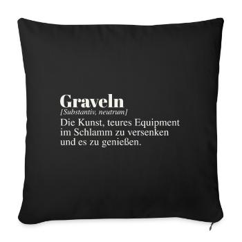 Graveln Definition - Sofakissenbezug 45 x 45 cm - Schwarz - Vorne