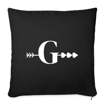 Letter g arrow heart - Sofa pillowcase 17,3'' x 17,3'' (45 x 45 cm) - black - Front