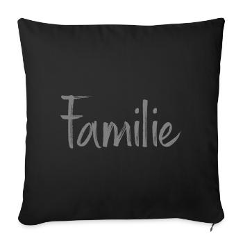 Famille - Housse de coussin décorative 45 x 45 cm - noir - Devant