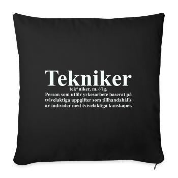 Tekniker - Housse de coussin décorative 45 x 45 cm - noir - Devant