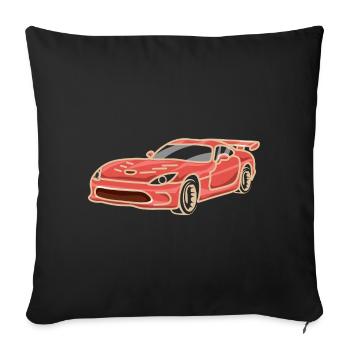 Voiture de course Enfants - Housse de coussin décorative 45 x 45 cm - noir - Devant