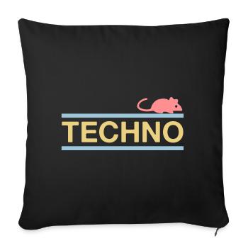★ Designfarben änderbar ★ Technomaus (Maus) - Sofakissenbezug 45 x 45 cm - Schwarz - Vorne