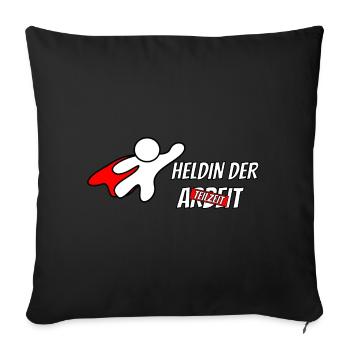 Héroïne du travail collègue de travail à temps partiel - Housse de coussin décorative 45 x 45 cm - noir - Devant