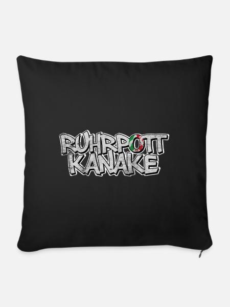 Ruhrpott Kanake mit NRW Logo - Sofakissenbezug 45 x 45 cm - Schwarz