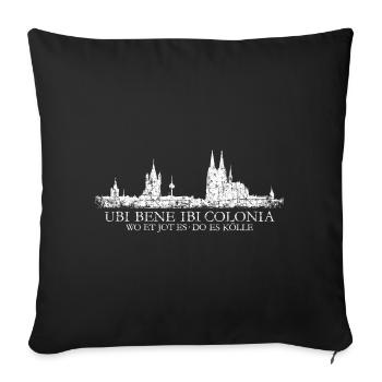 UBI BENE IBI COLONIA Kölnerer Skyline von Köln - Sofakissenbezug 45 x 45 cm - Schwarz - Vorne