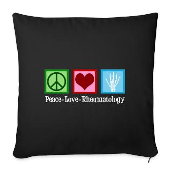 Peace Love Rheumatology - Sofa pillowcase 17,3'' x 17,3'' (45 x 45 cm) - black - Front