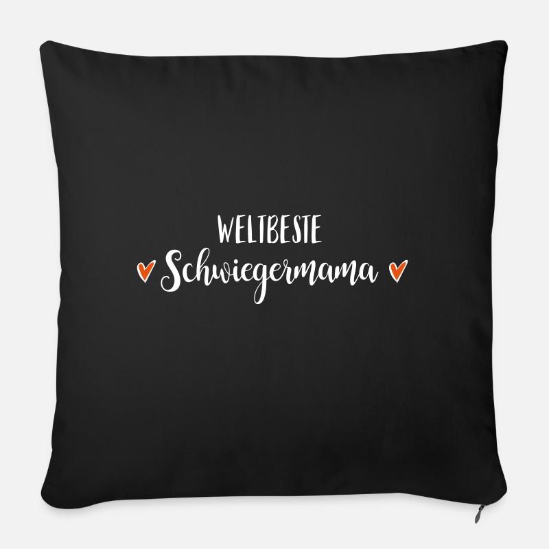 Beste Schwiegermutter Hochzeit muttertag Geschenk - Sofakissenbezug 45 x 45 cm - Schwarz