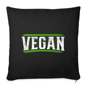Vegan | Vegan | vegan - Sofa pillowcase 17,3'' x 17,3'' (45 x 45 cm) - black - Front