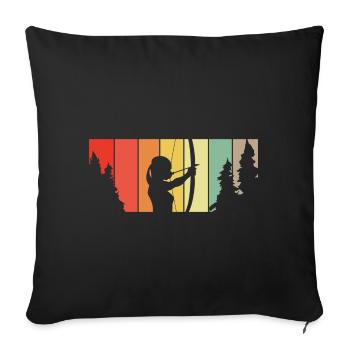 Archer forest retro motif - Sofa pillowcase 17,3'' x 17,3'' (45 x 45 cm) - black - Front