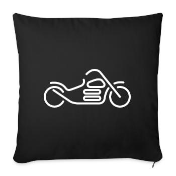 Chopper Drawing Motorcycle Motorcycle Flat Design - Sofa pillowcase 17,3'' x 17,3'' (45 x 45 cm) - black - Front