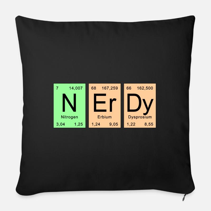 Periodensystem - NErDy - Sofakissenbezug 45 x 45 cm - Schwarz