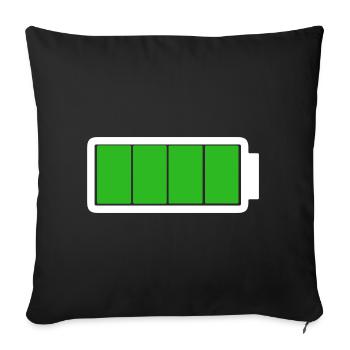 Battery - Fully charged | Energy - Sofa pillowcase 17,3'' x 17,3'' (45 x 45 cm) - black - Front