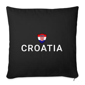 Croatia - Sofa pillowcase 17,3'' x 17,3'' (45 x 45 cm) - black - Front