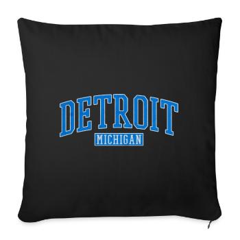 Detroit Michigan Varsity Emblem - Sofa pillowcase 17,3'' x 17,3'' (45 x 45 cm) - black - Front