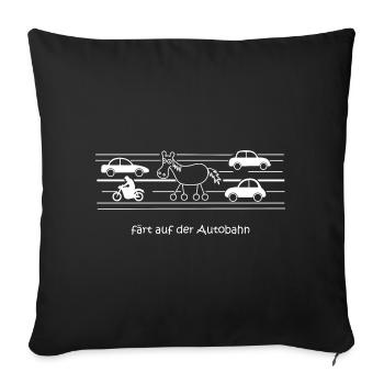 on highway, traffic, road, car, wheels - Sofa pillowcase 17,3'' x 17,3'' (45 x 45 cm) - black - Front