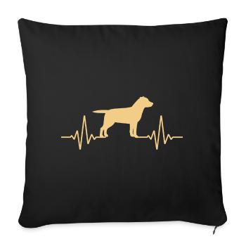Labrador Retriever Hund Haustier Labor Welpen Herzschlag - Sofakissenbezug 45 x 45 cm - Schwarz - Vorne