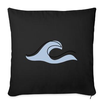 Wave Waves Boho - Sofa pillowcase 17,3'' x 17,3'' (45 x 45 cm) - black - Front