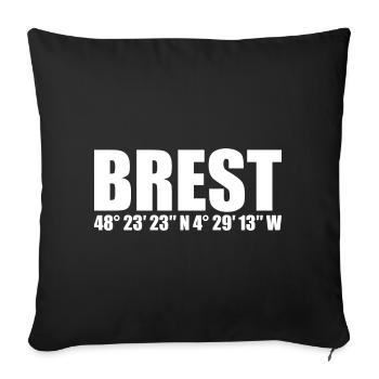 Coordonnées de Brest - Housse de coussin décorative 45 x 45 cm - noir - Devant