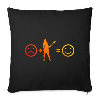 Ladies Egitarre Guitare guitare acoustique - Housse de coussin décorative 45 x 45 cm - noir - Devant