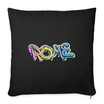 Rome Rome Italie Ville Graffiti Spray Sprayer - Housse de coussin décorative 45 x 45 cm - noir - Devant