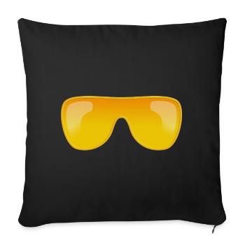 Lunettes de soleil dorées - Housse de coussin décorative 45 x 45 cm - noir - Devant