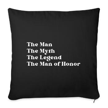 L’homme Le mythe La légende L’homme d’honneur - Housse de coussin décorative 45 x 45 cm - noir - Devant
