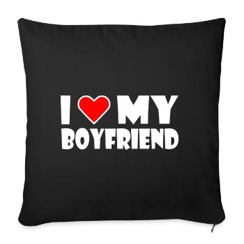 I love my boyfriend - Housse de coussin décorative 45 x 45 cm - noir - Devant