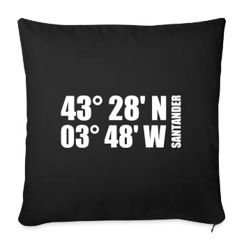 Santander Koordinaten - Sofakissenbezug 45 x 45 cm - Schwarz - Vorne
