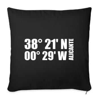 Alicante Coordinates - Sofa pillowcase 17,3'' x 17,3'' (45 x 45 cm) - black - Front