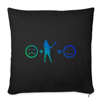 Egitarre guitare électrique guitare électronique guitare jouer - Housse de coussin décorative 45 x 45 cm - noir - Devant