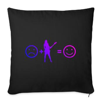 Egitarre guitare électrique guitare acoustique guitare acoustique - Housse de coussin décorative 45 x 45 cm - noir - Devant