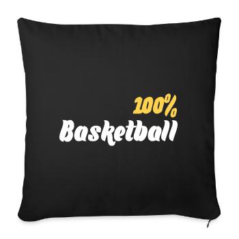 BasketBall 100% - Sofa pillowcase 17,3'' x 17,3'' (45 x 45 cm) - black - Front
