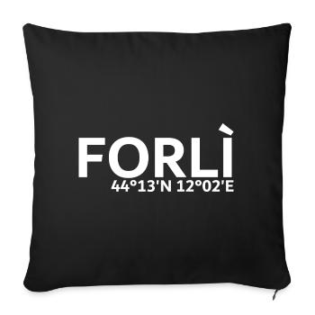 Forlì Koordinaten - Sofakissenbezug 45 x 45 cm - Schwarz - Vorne