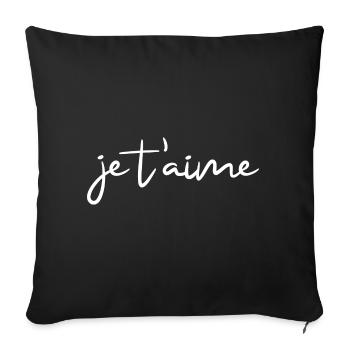 je t'aime - Sofakissenbezug 45 x 45 cm - Schwarz - Vorne